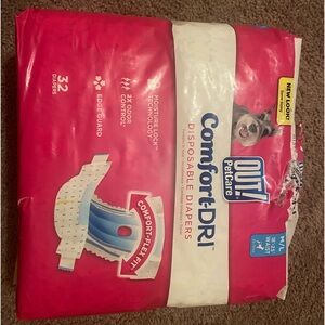 OUT! Petcare Disposable Dog Diapers for Female Dogs- 18”-25” Waist, Medium/Large